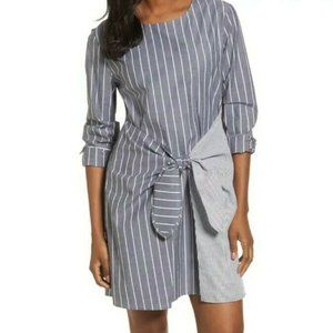 Pleione Nordstrom Womens Dress Mixed Stripe Tie Front XS